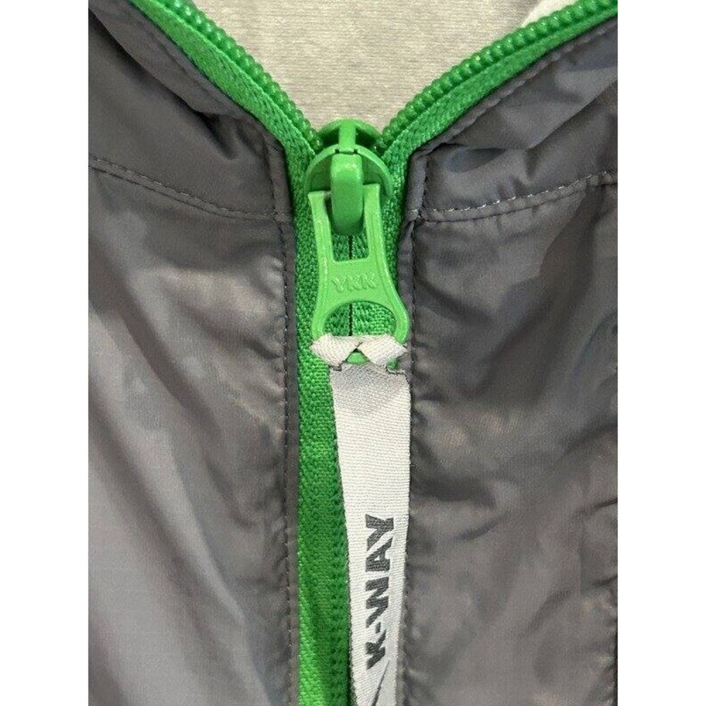 K-Way Acurx'14 Thin Shell Nylon Windbreaker Jacket Packable Lined Tech Gray 1X - Picture 6 of 15